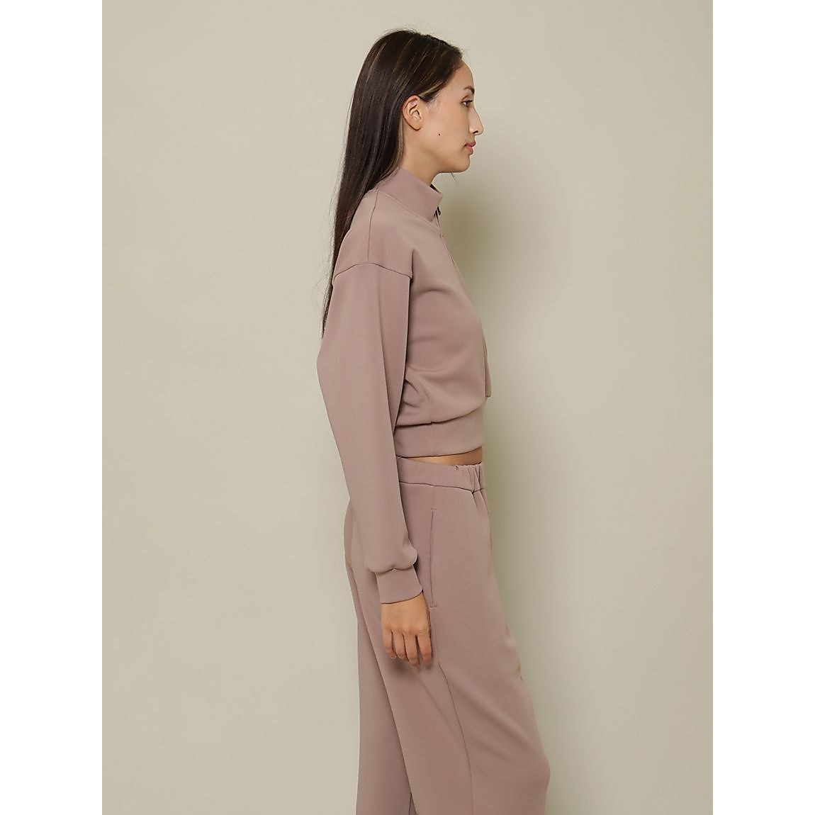 アクアスーティングクロップドハーフジッププルオーバー