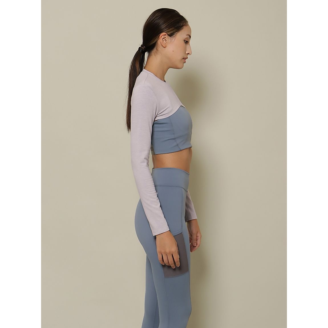 コットンウォーム クロップトモックネックプルオーバー