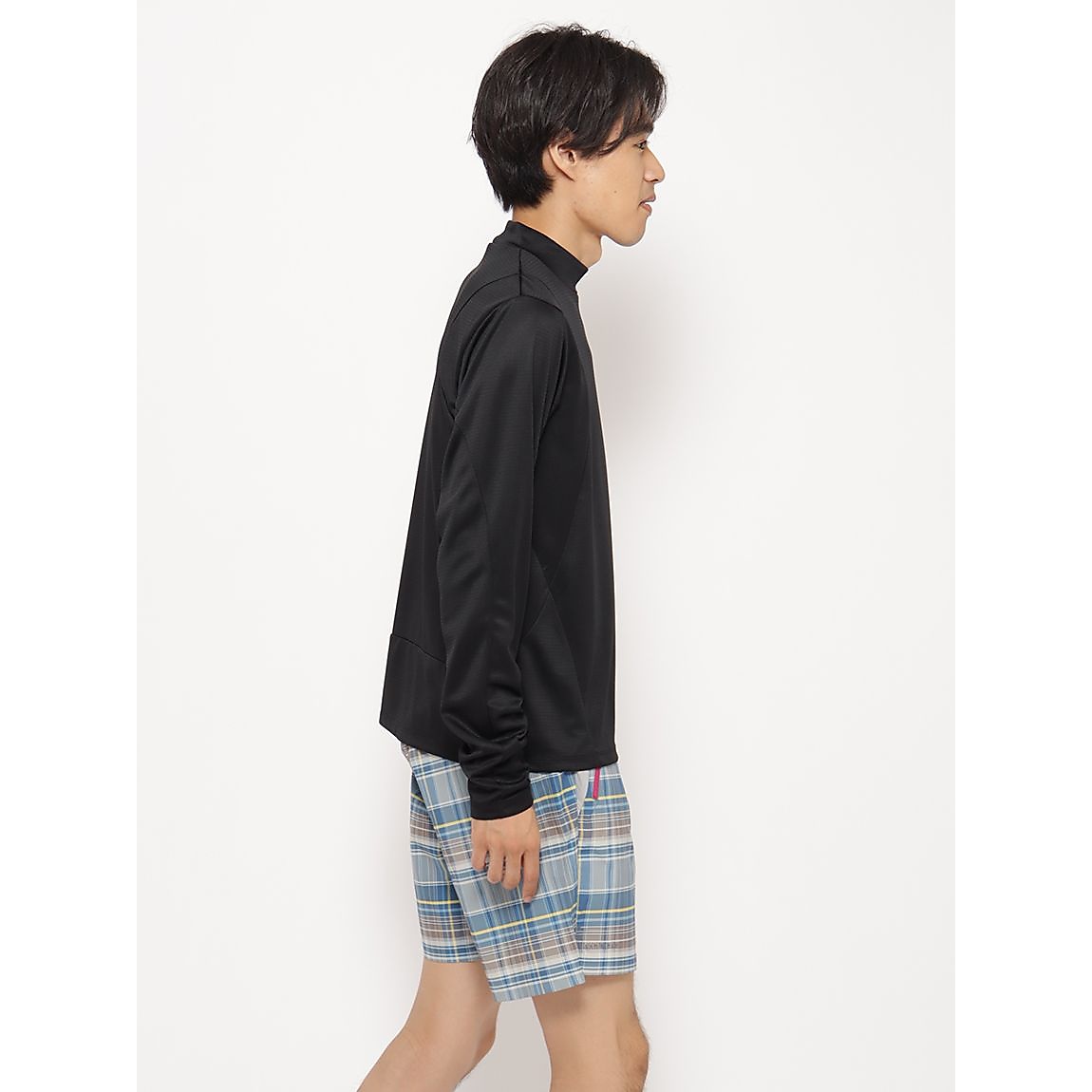 ハニカムドライスムース モックネック長袖TシャツMENS