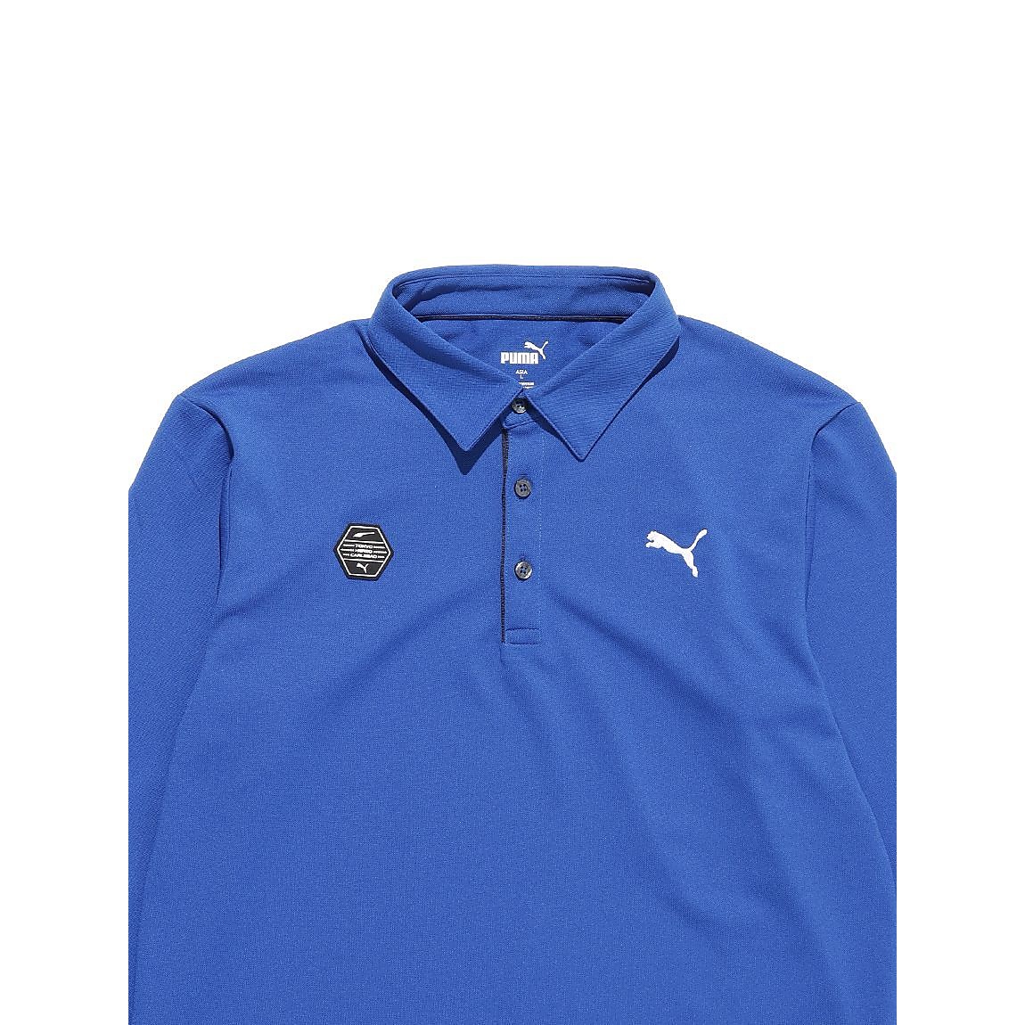 ゴルフ　ストレッチカノコベーシックワッペンツキLSポロシャッツ