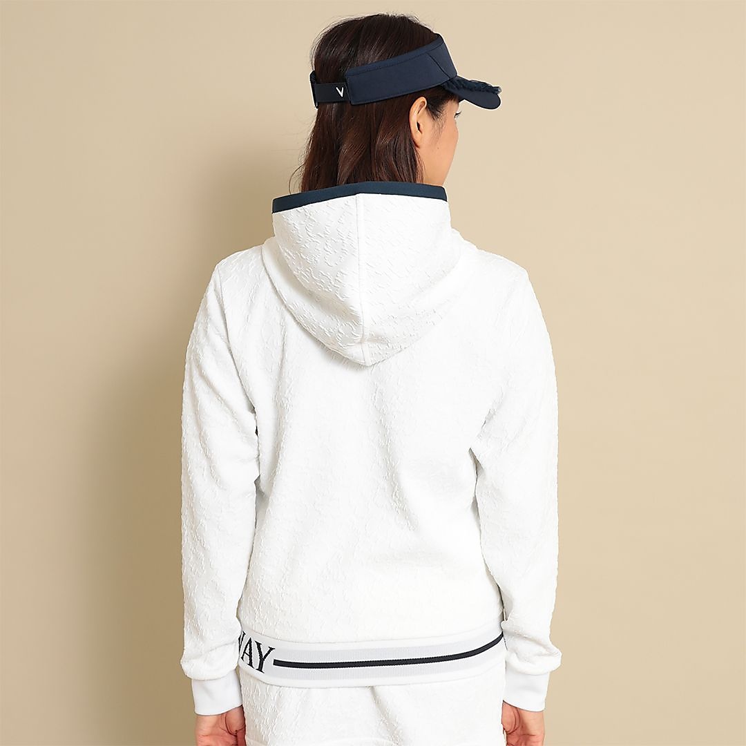 フラワージャカードスウェットパーカー