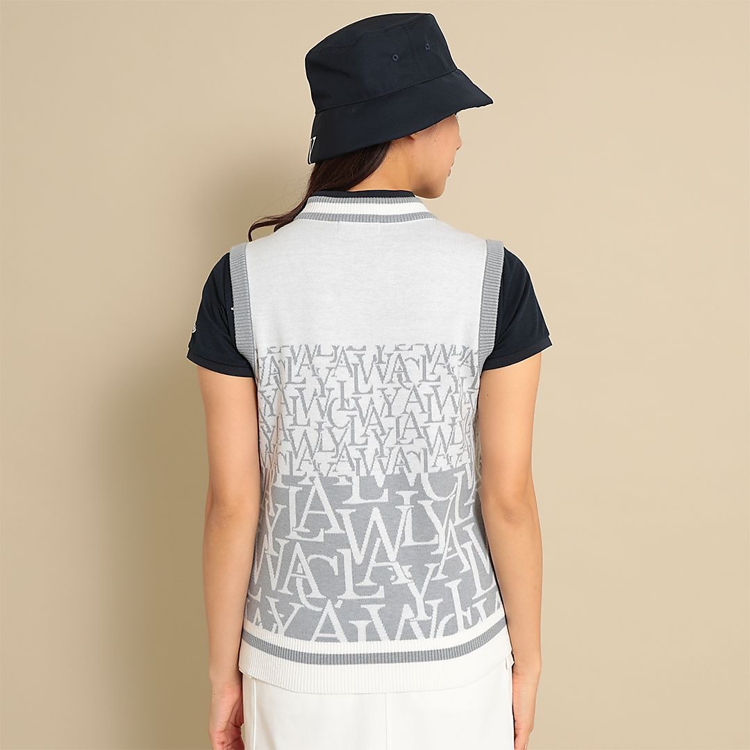 ロゴジャカードニットベスト