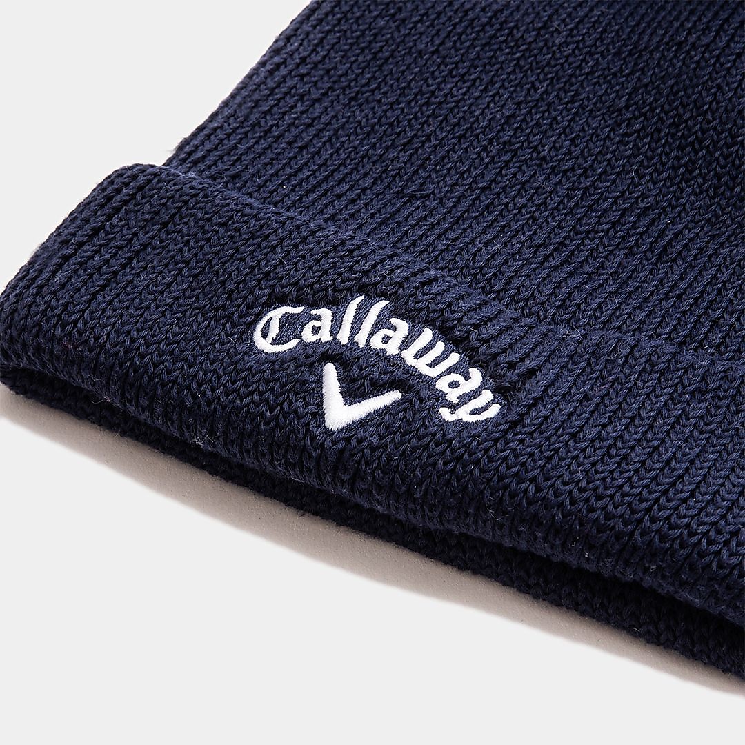 梵天付きリブ編みベーシックビーニー