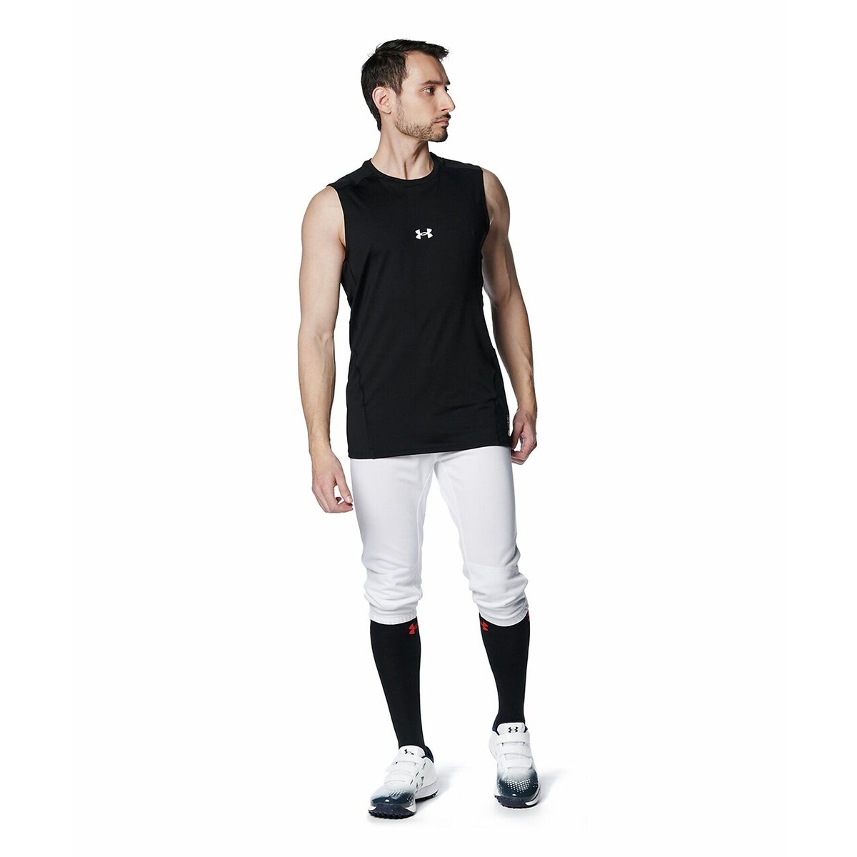 UA HEATGEAR COMFORT FITTED SLEEVELESS CREW NECK SHIRT