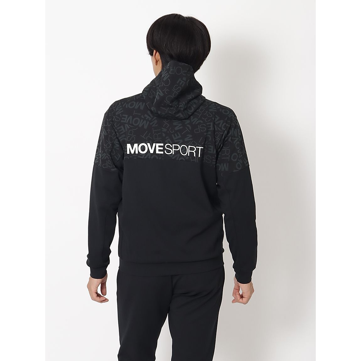 S.F.TECH ロゴ総柄 バックロゴ フルジップフーディー