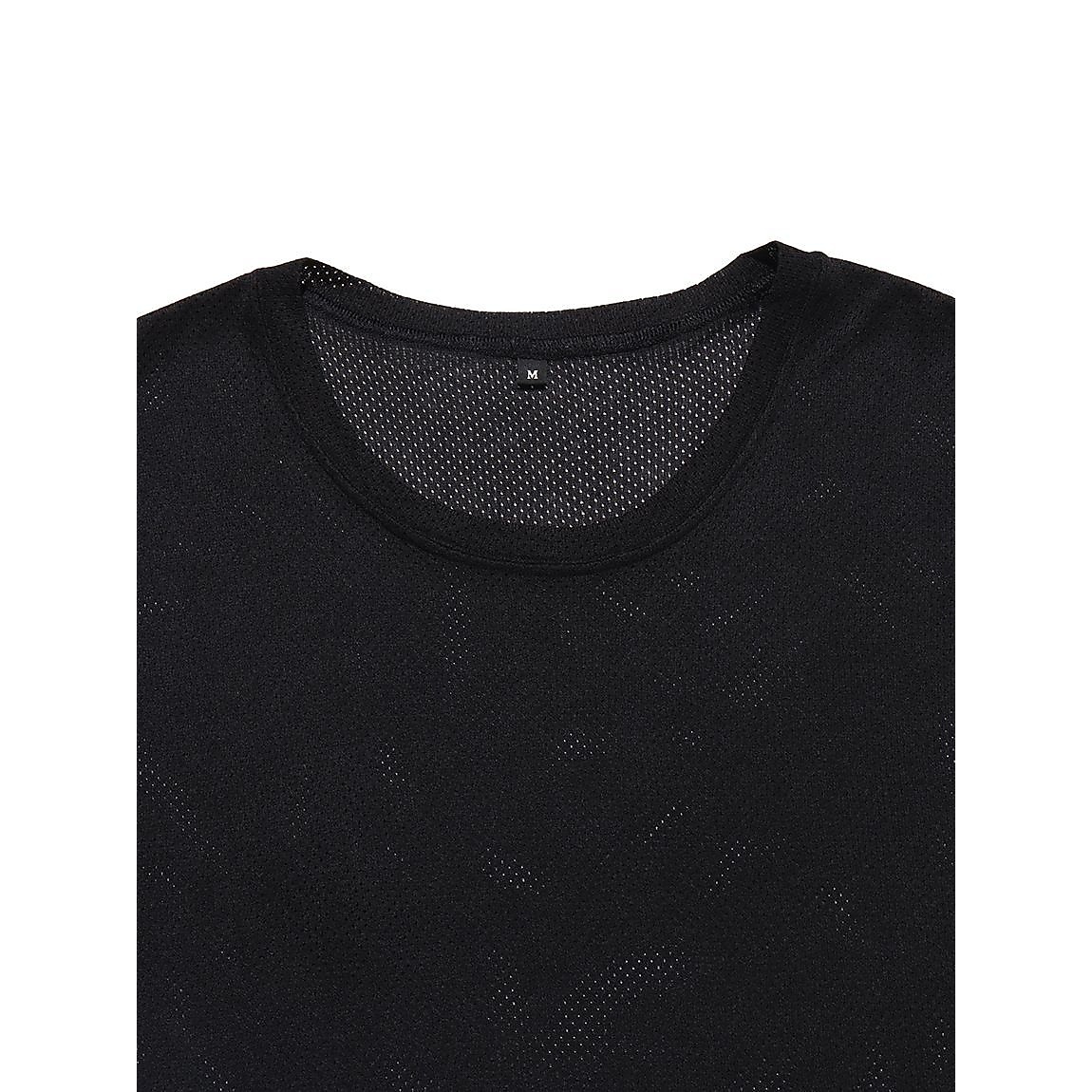 クルーネックノースリーブメッシュアンダーシャ*