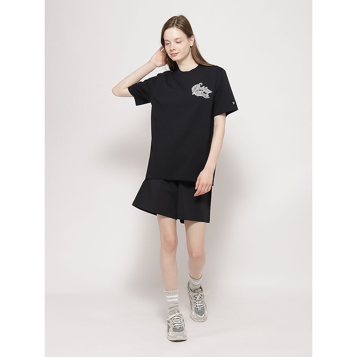 コットンポリエステル ベーシックプリントTシャツUNISEX