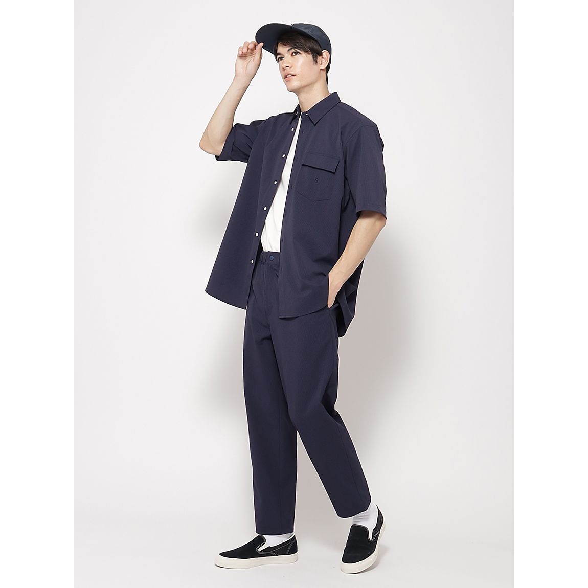 ミニサッカーストライプ 半袖シャツ MENS