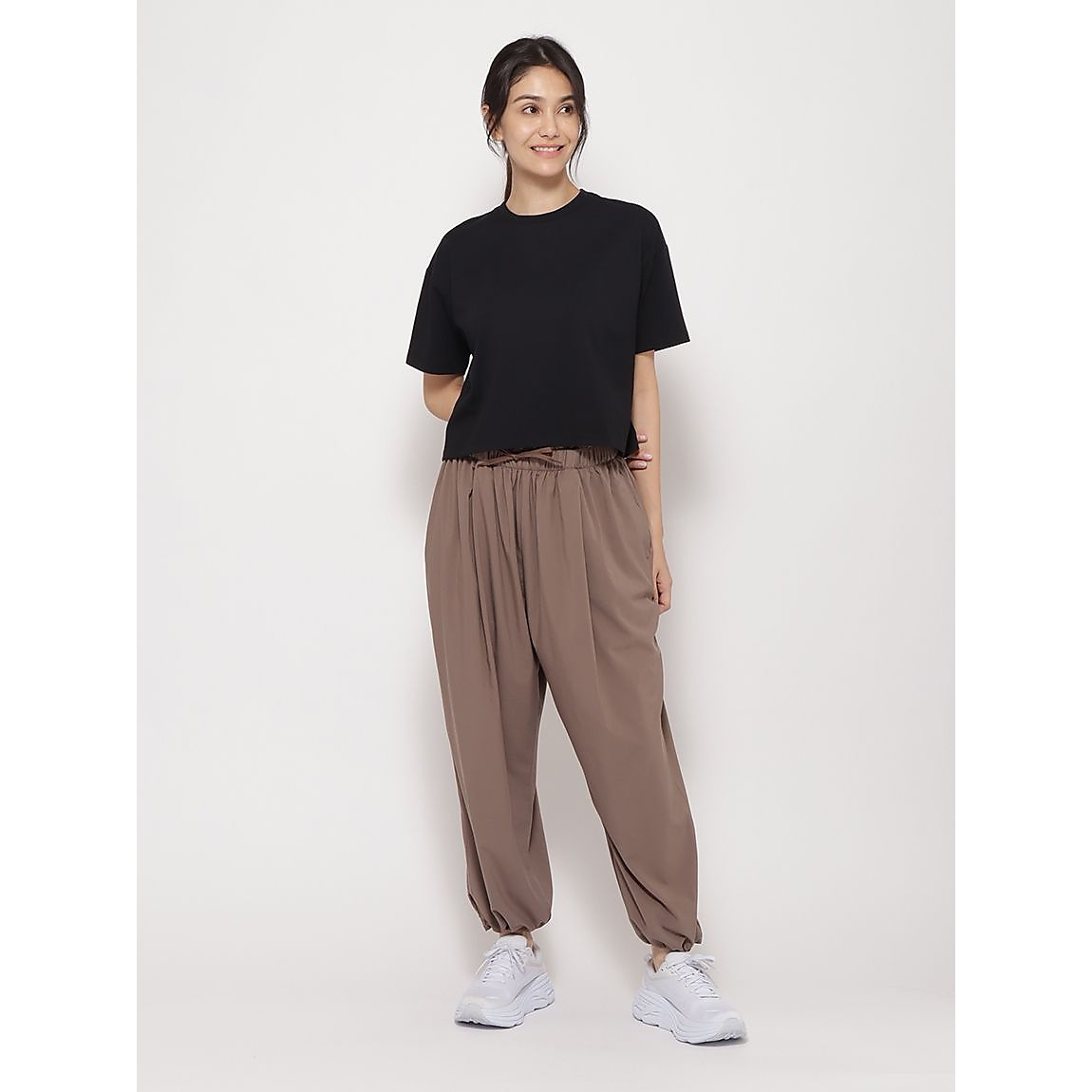 コットンポリエステル オーバークロップトTシャツLADIES