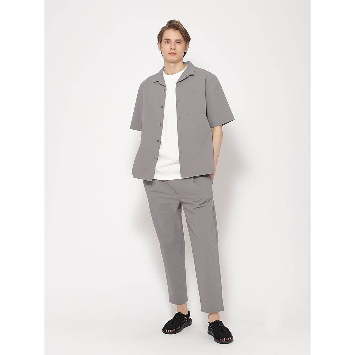 シアサッカー オープンカラーシャツ MENS