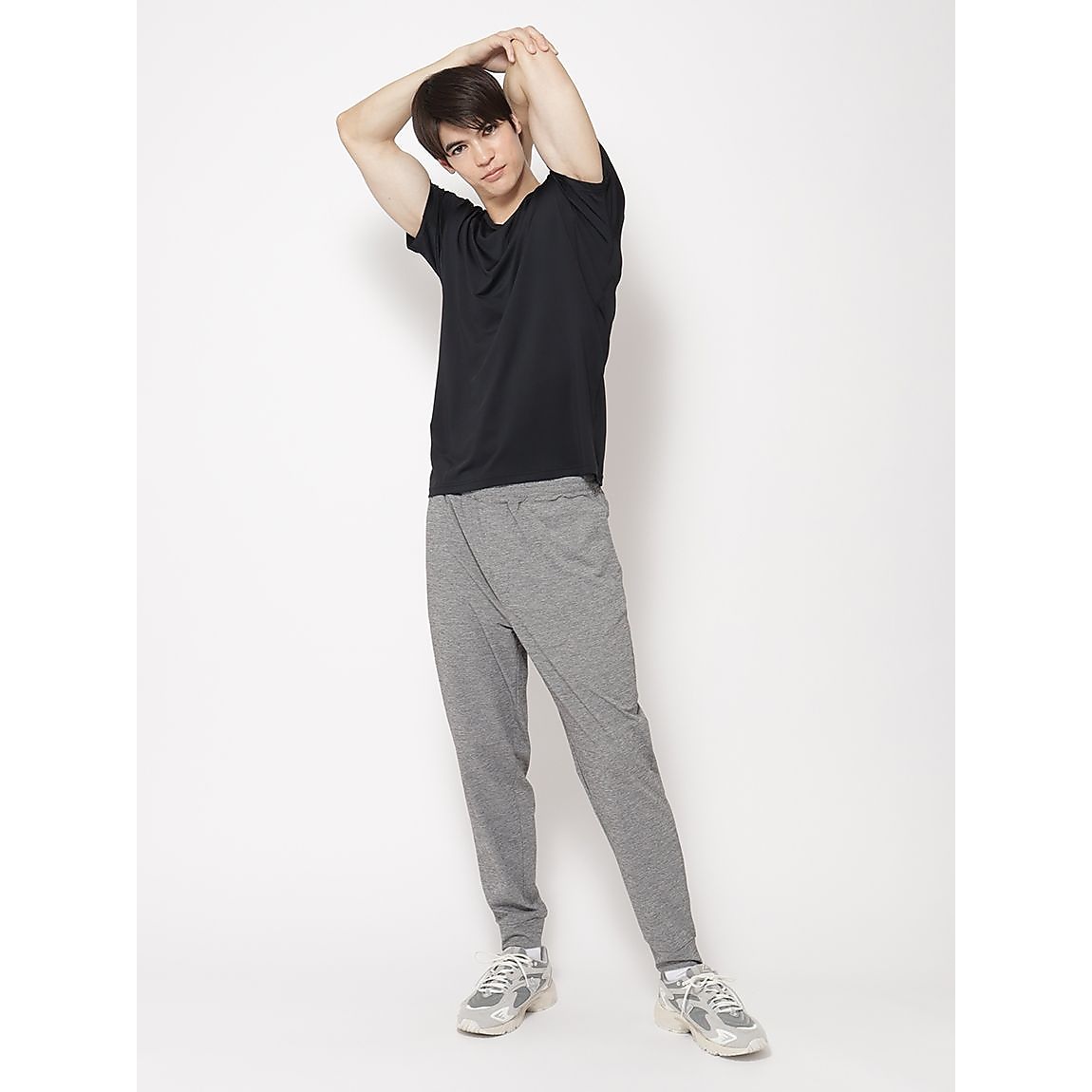 脇汗パッド付インナー Uネック半袖Tシャツ MENS