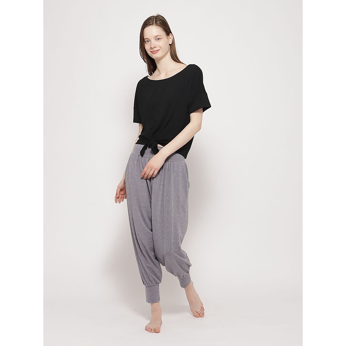 ポリエステルレーヨン天竺 ノットリボンTシャツ LADIES