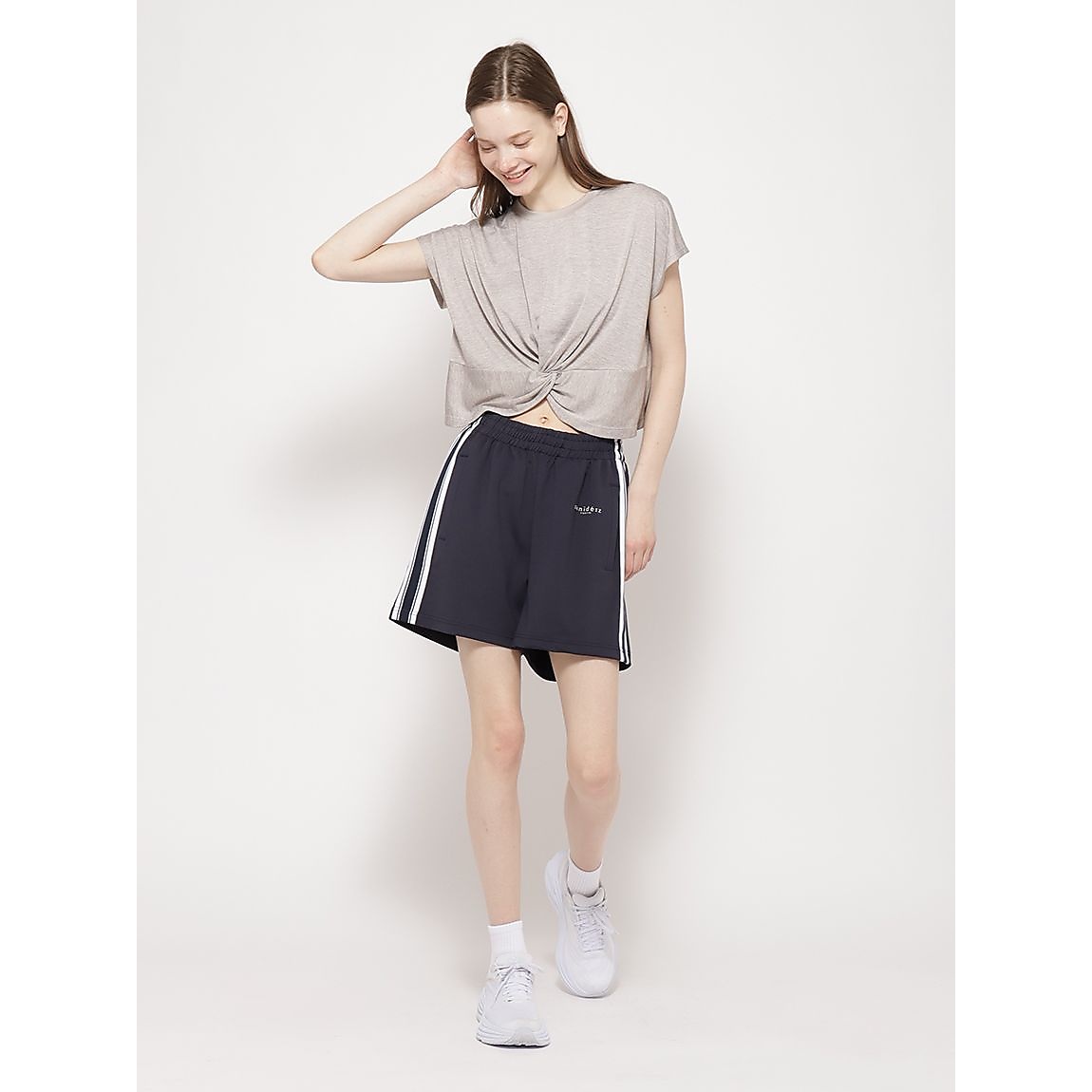 カチオン杢天竺 フロントツイストTシャツ LADIES