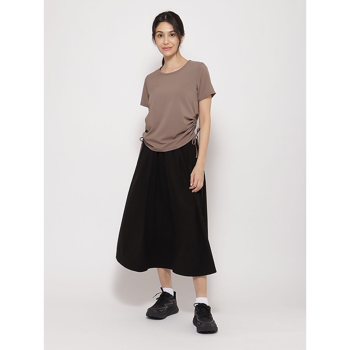 マイクロリップ ギャザーロングスカートLADIES