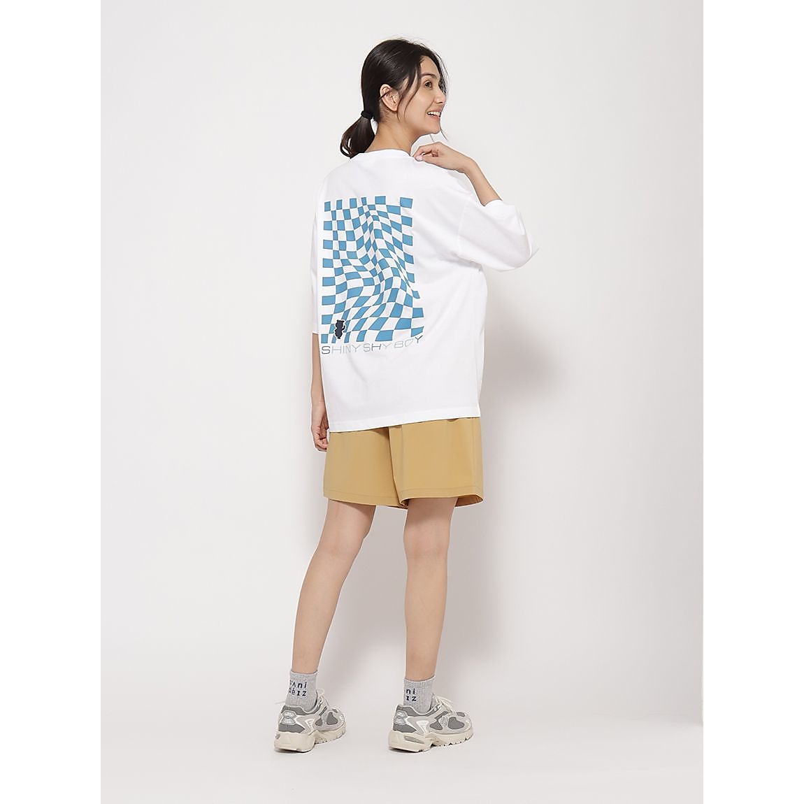 「Berry Bear」シリーズ チェッカープリントTシャツUNISEX