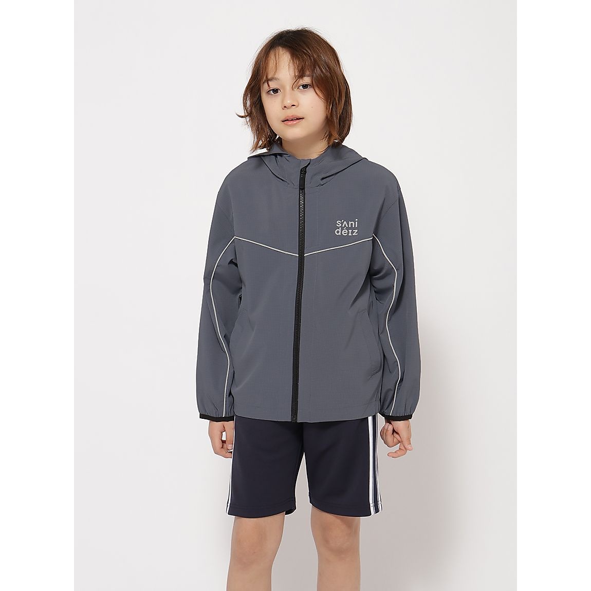 ソフトナイロンストレッチ フーディージャケット JUNIOR