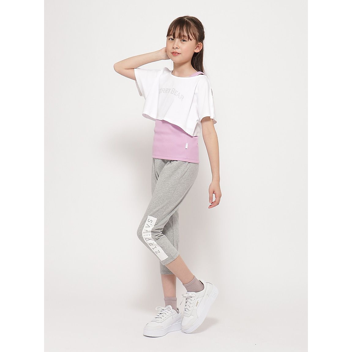 コットンPU天竺 クロップトロゴレギンス GIRLS