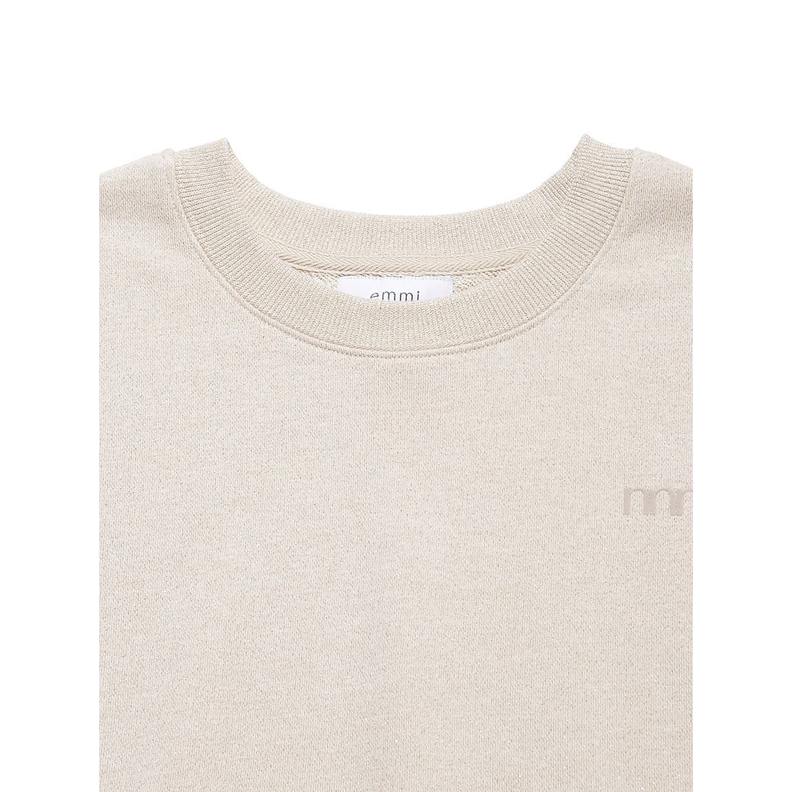 ラメ裏毛クロップドプルオーバー