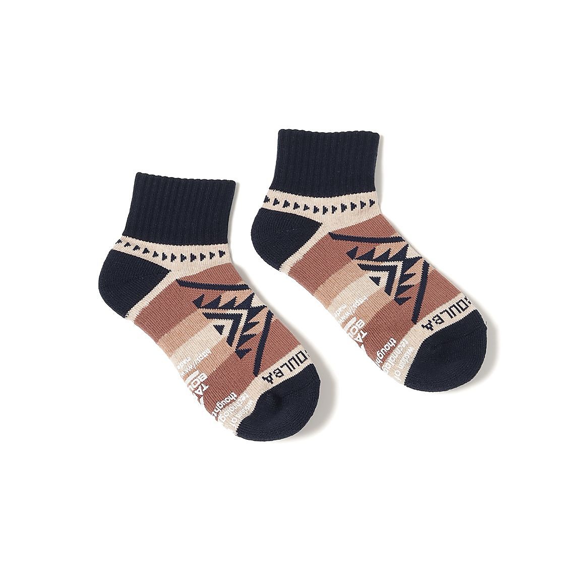 レディース ネイティブ柄ローゲージショートソックス