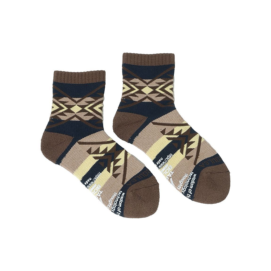 レディース ネイティブ柄ローゲージミドルソックス