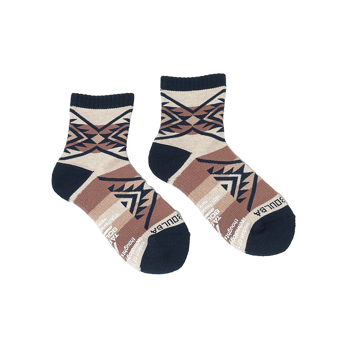 レディース ネイティブ柄ローゲージミドルソックス