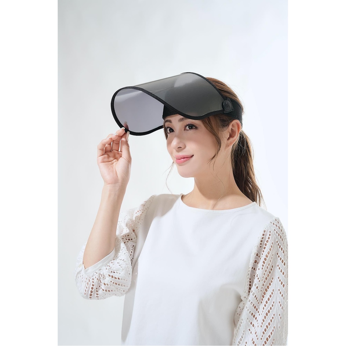 顔すっぽり　UVカットサンバイザー