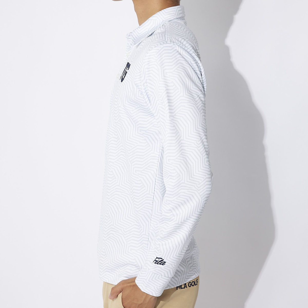 FILA GOLF プリント裏起毛長袖シャツ