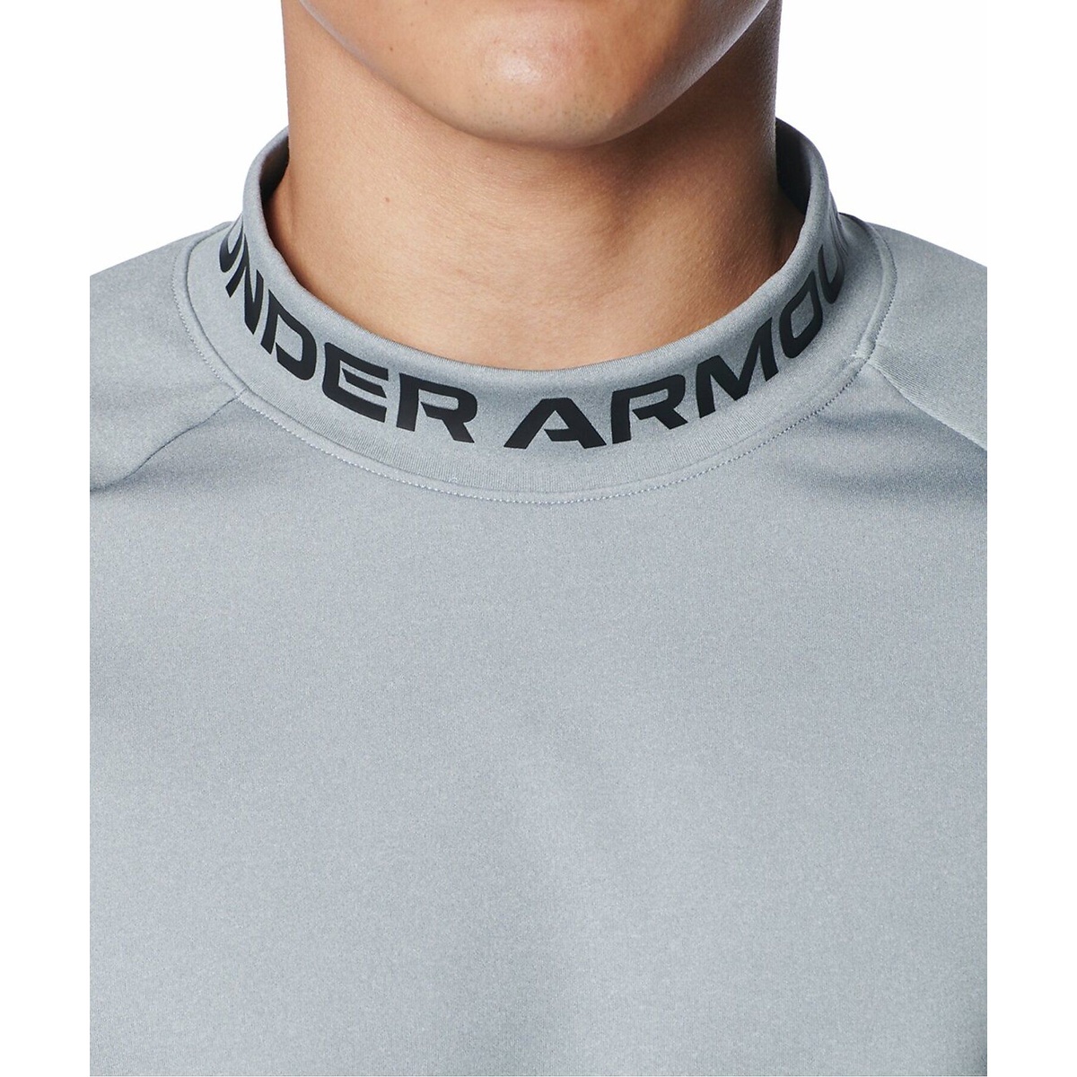 UA ARMOUR KNIT WORDMARK LONG SLEEVE MOCK NECK SHIRT