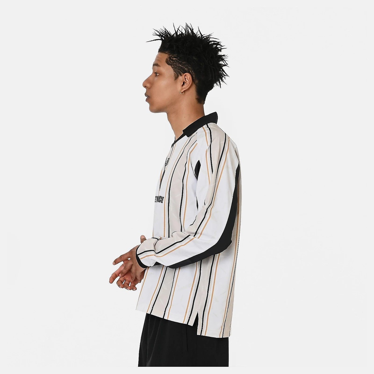 グラフィック ポロロングスリーブシャツ