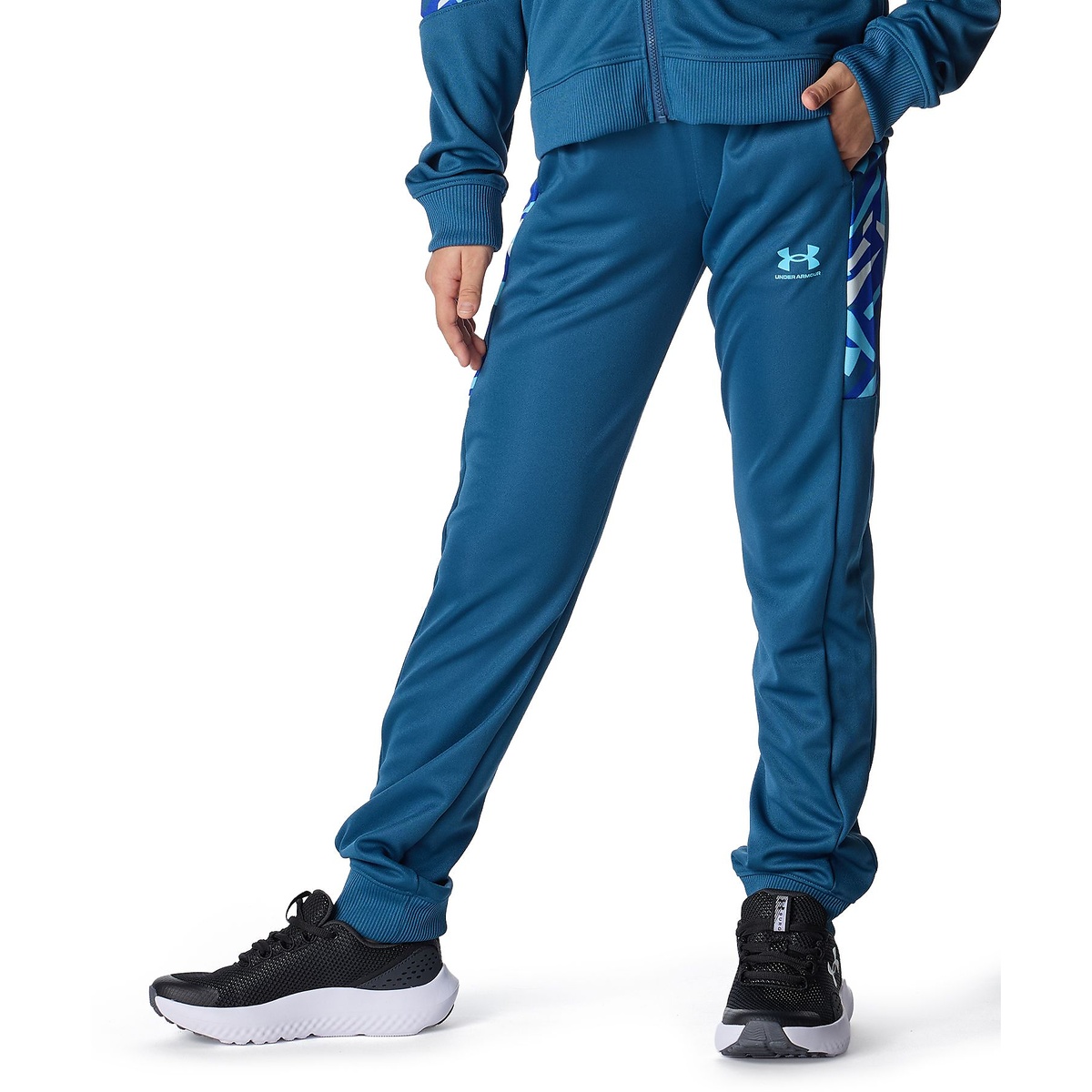 UA PRINT BLOCK TRACK PANTS