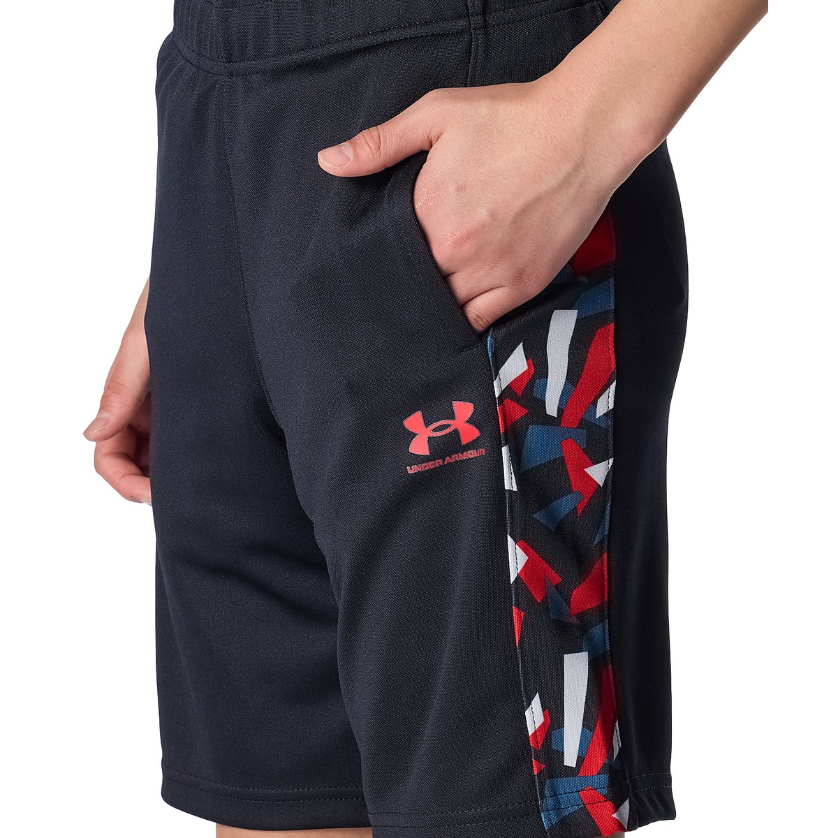UA PRINT BLOCK TRACK SHORTS