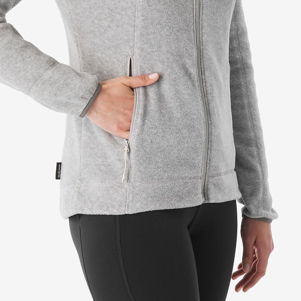 QUECHUAレディースフリースジャケットMH100 GRY