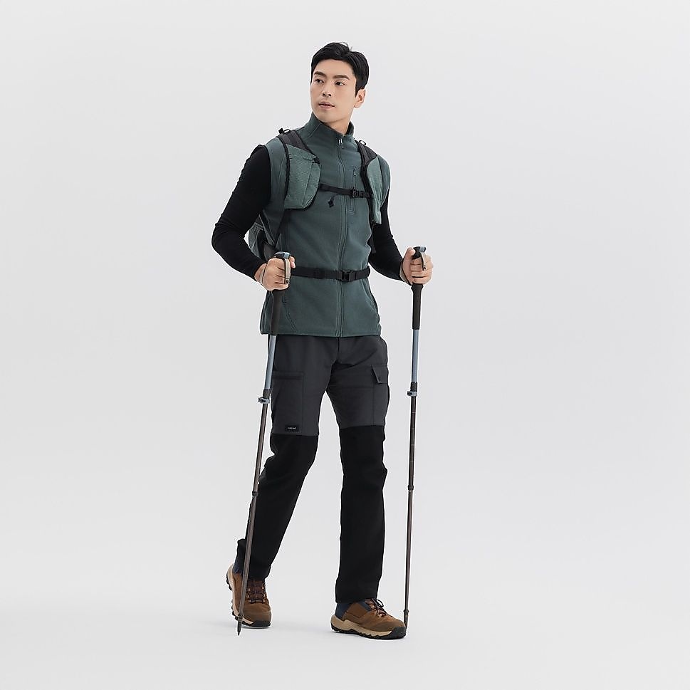 QUECHUAメンズフリースベストMH100 GRN