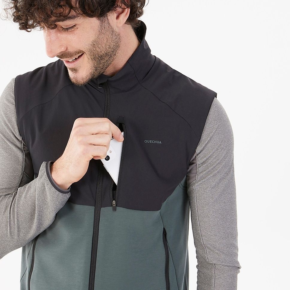 QUECHUAメンズフリースベストMH500 GRN
