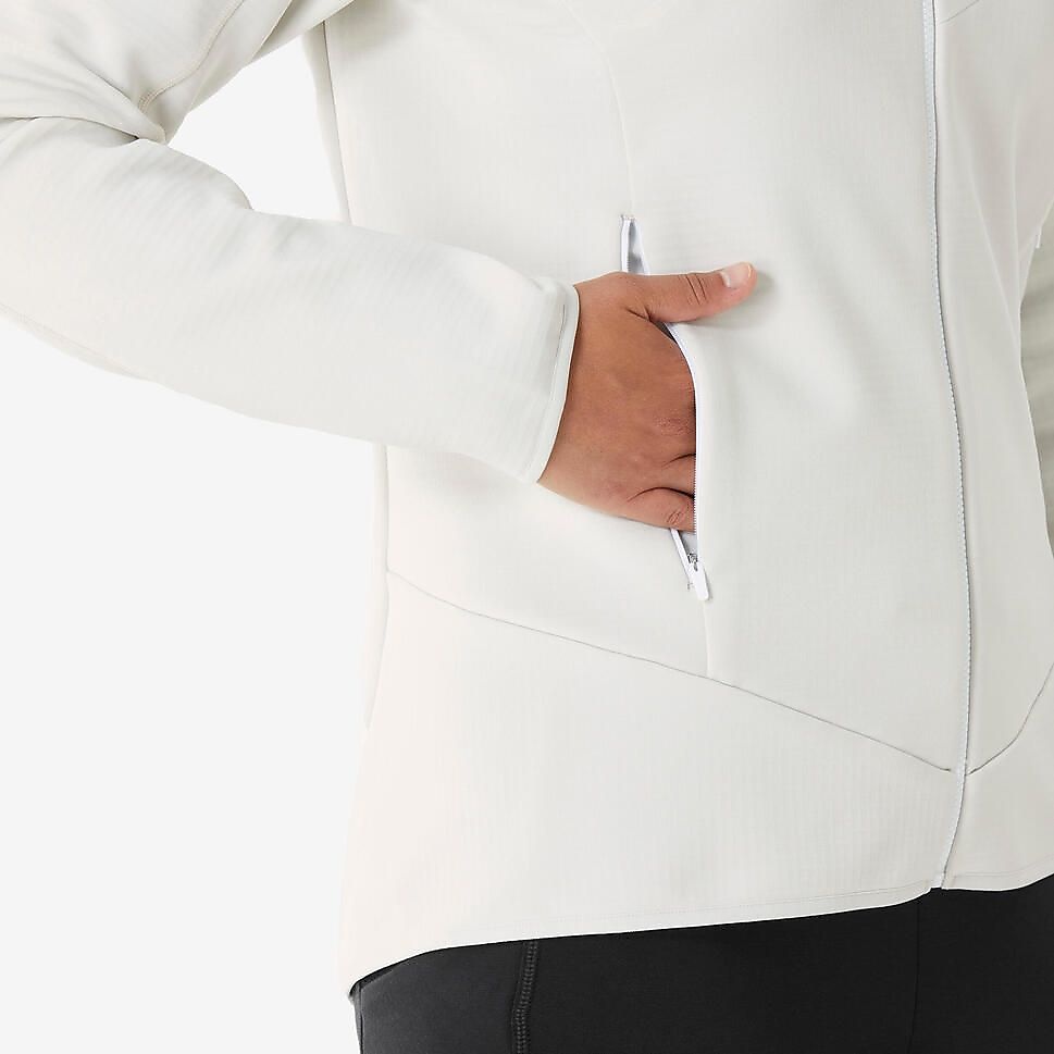 QUECHUAレディースフリースジャケット フード付きMH500 BEG