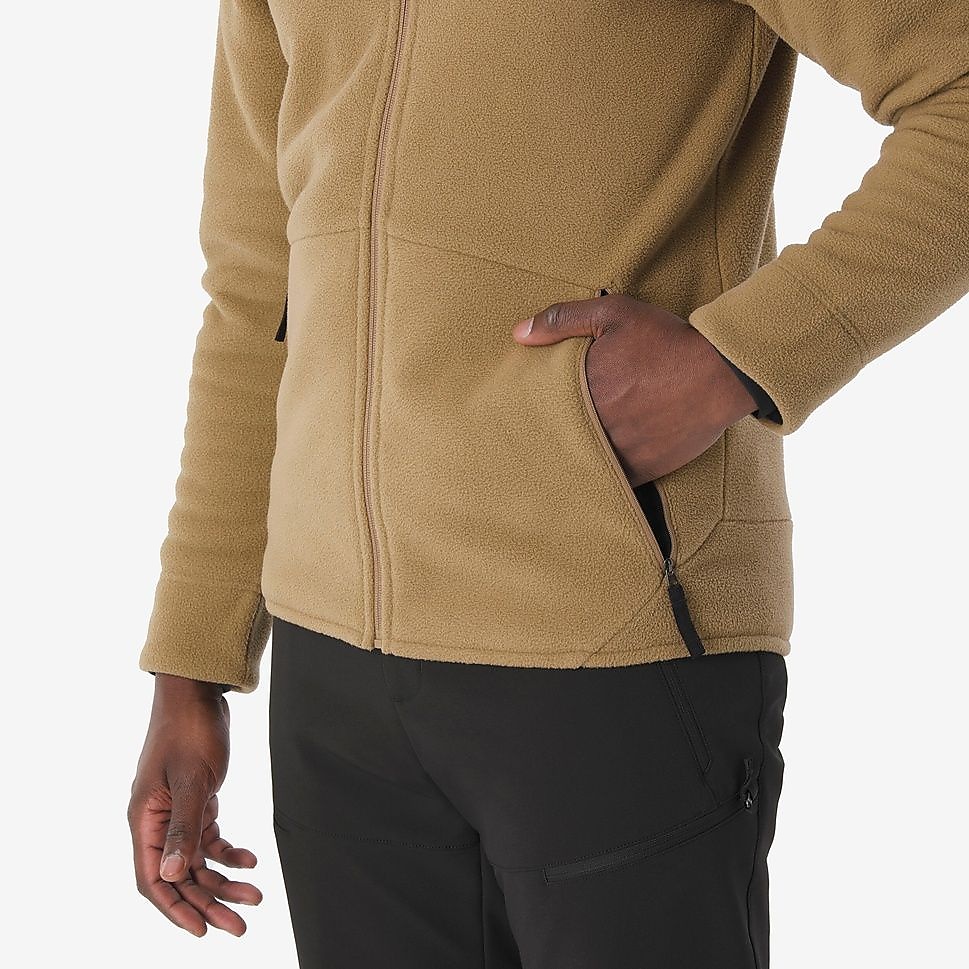 QUECHUAメンズフリースジャケットウォームSH500 BRN