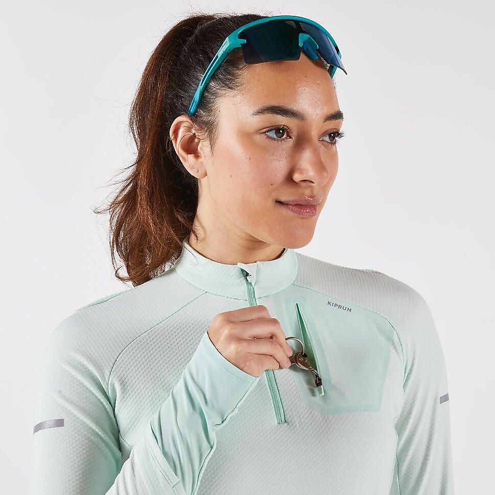 KIPRUNレディース長袖TシャツRUN900 WARM LIGHT GRN