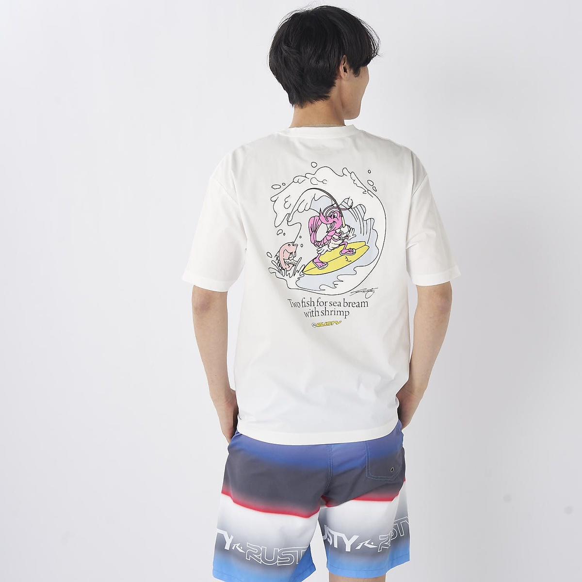 メンズRUSTYハンソデUVTシャツ