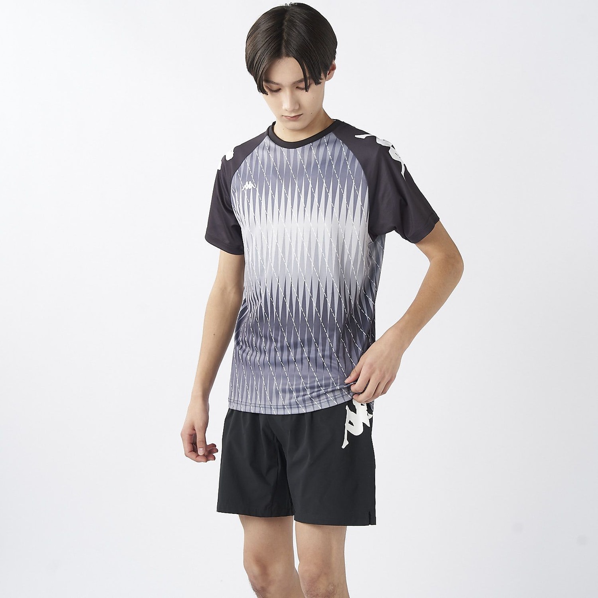 Kappa Jr 半袖シャドー柄シャツ