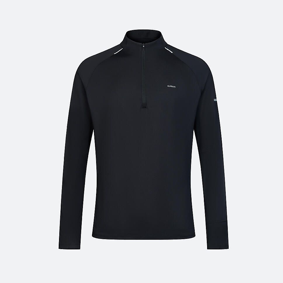 KIPRUNメンズ長袖Tシャツ ハーフファスナーDRY500 BLK