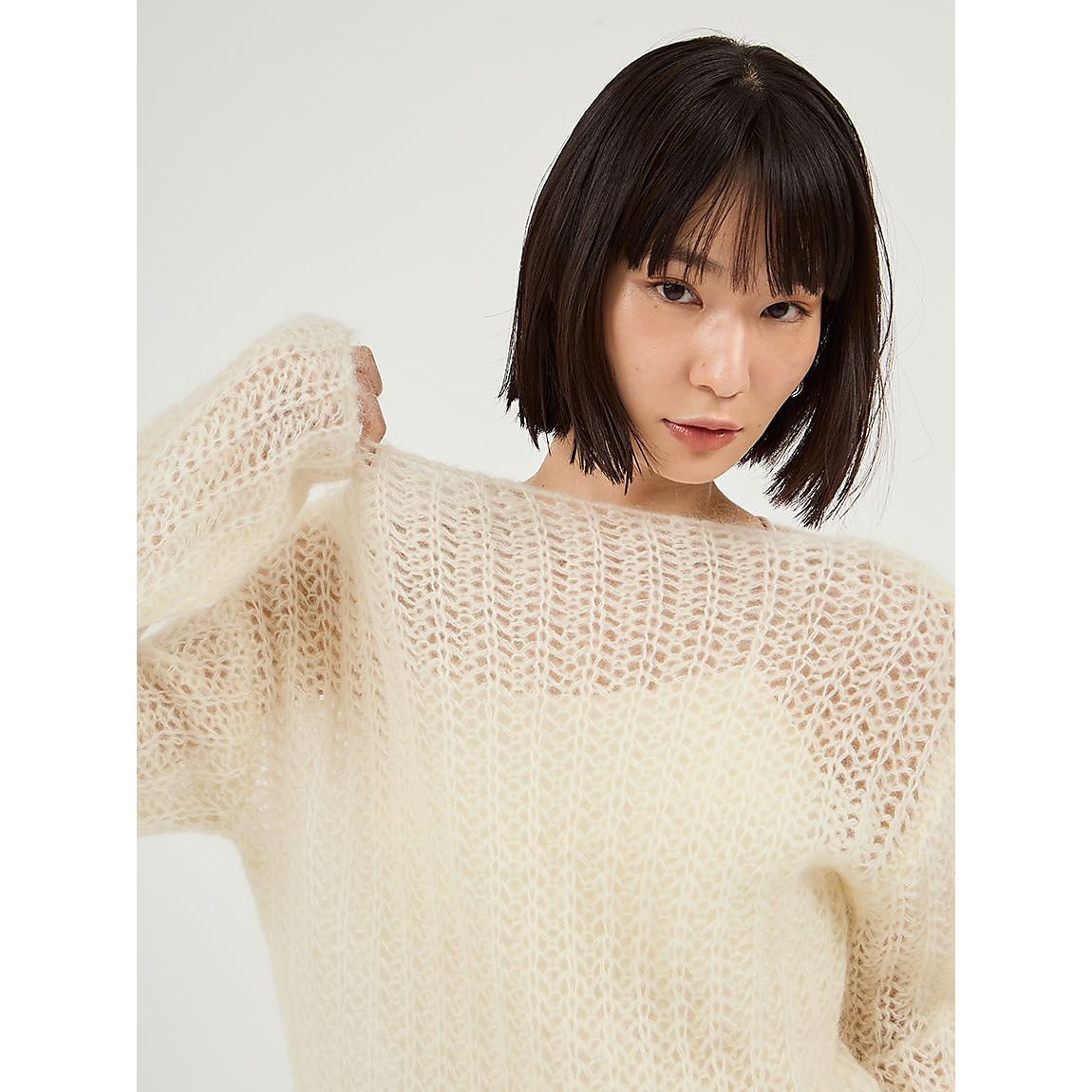 ルーズモヘアニットトップス