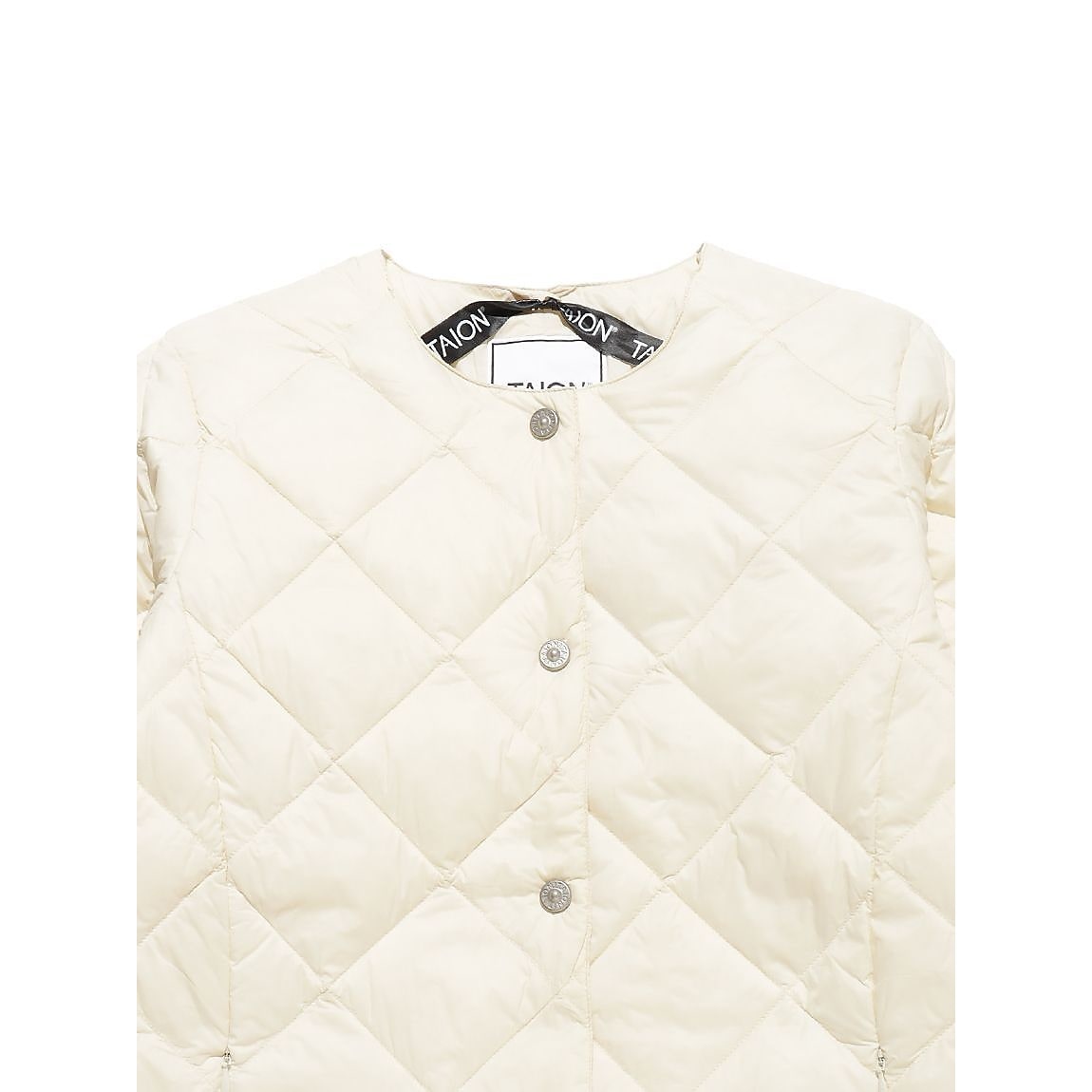 SINGLE SNAP BUTTON CREW NECK LONG DOWN COAT