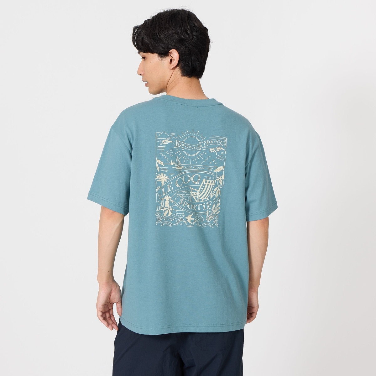 接触冷感バックプリント半袖Tシャツ