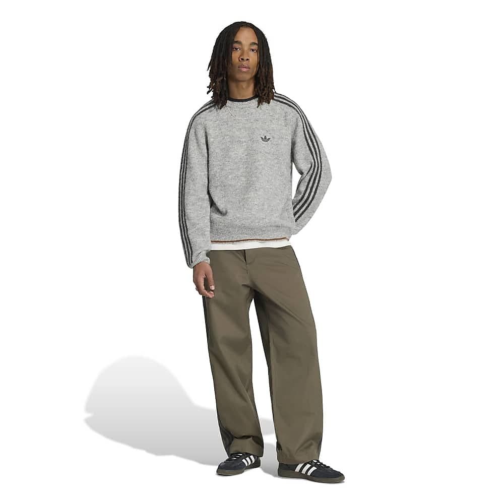 3 STRIPES FLUFFY KNIT CREW