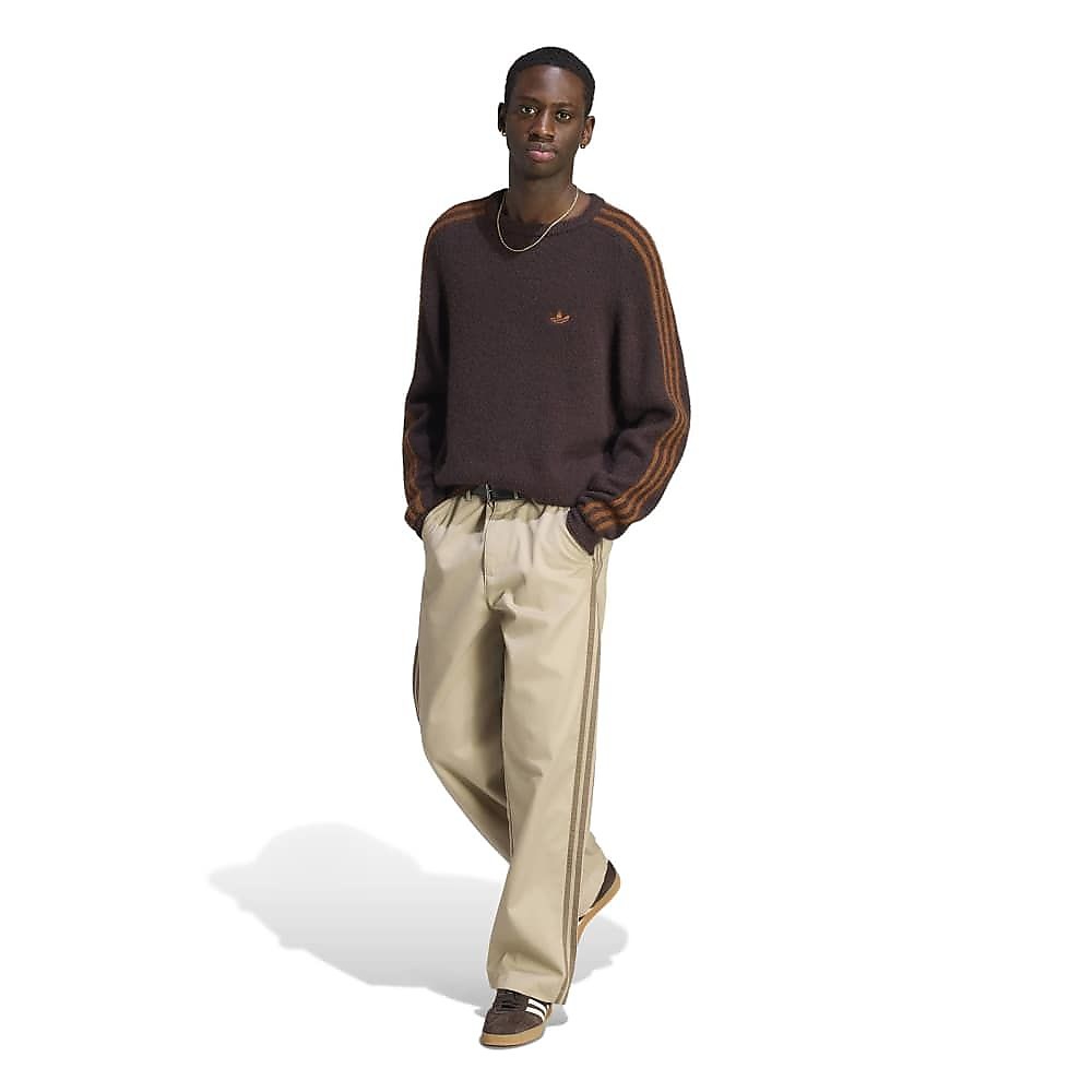 3 STRIPES FLUFFY KNIT CREW