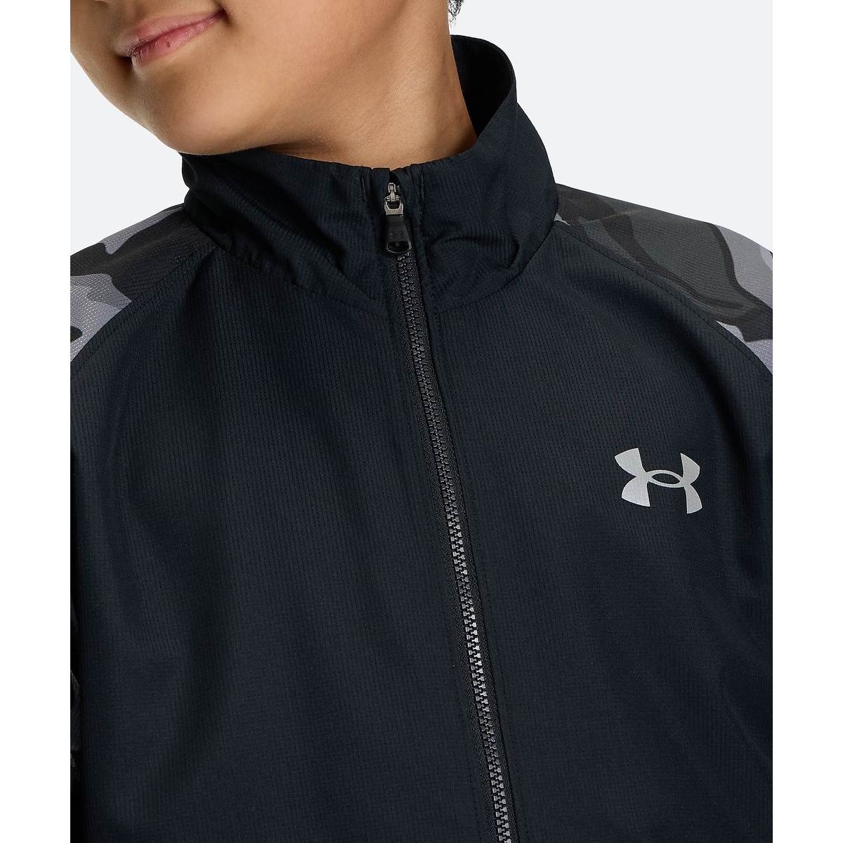 UA TRICOT PRINT WOVEN FULL-ZIP JACKET