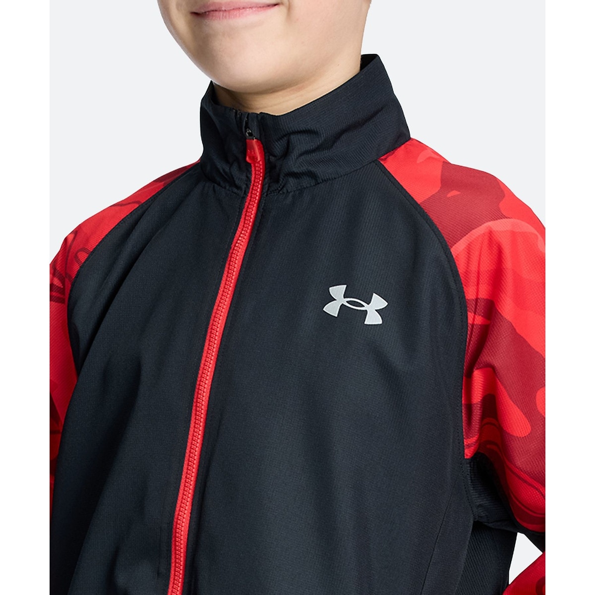 UA TRICOT PRINT WOVEN FULL-ZIP JACKET