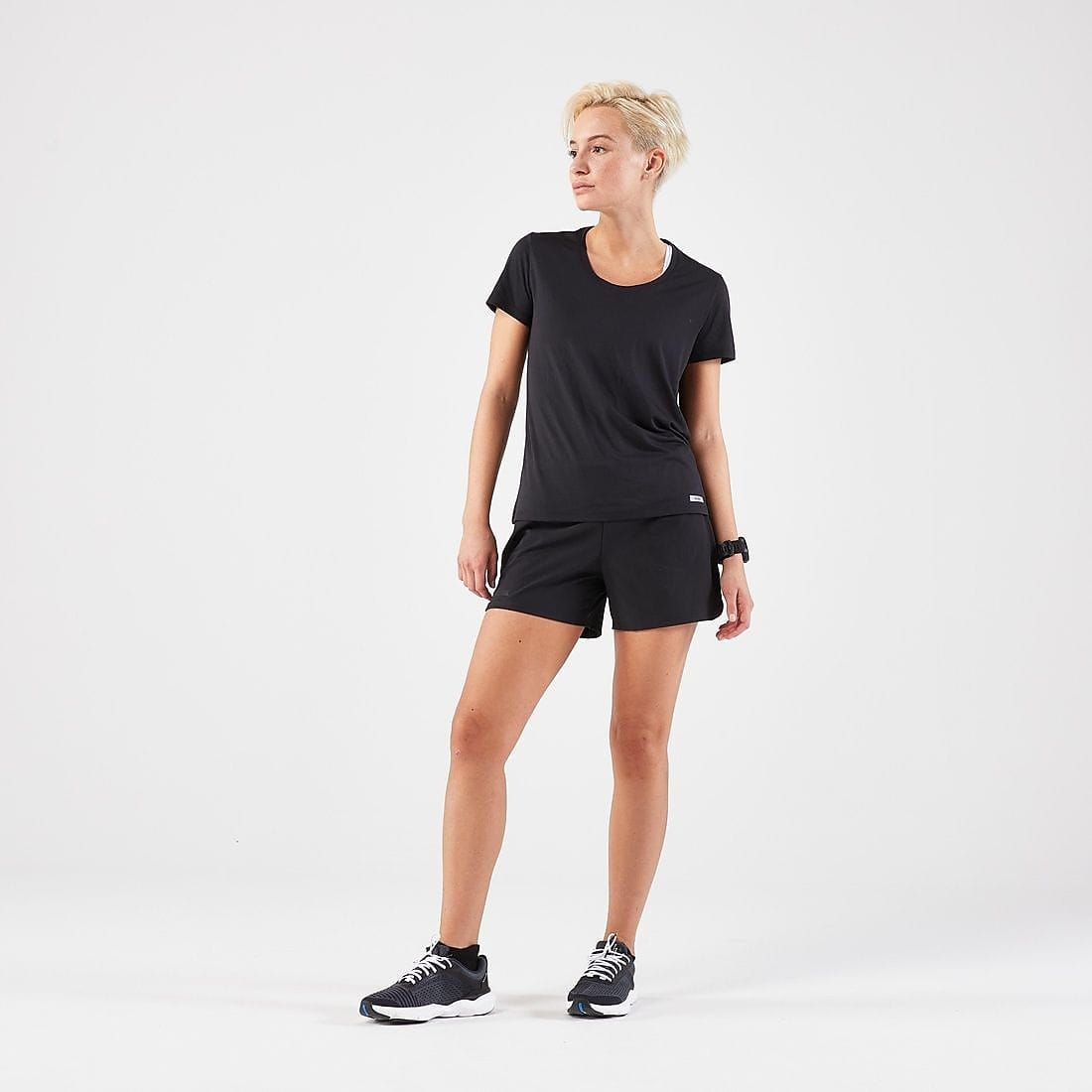 ランニング レディース Tシャツ 透湿性 DRY 100 BLK