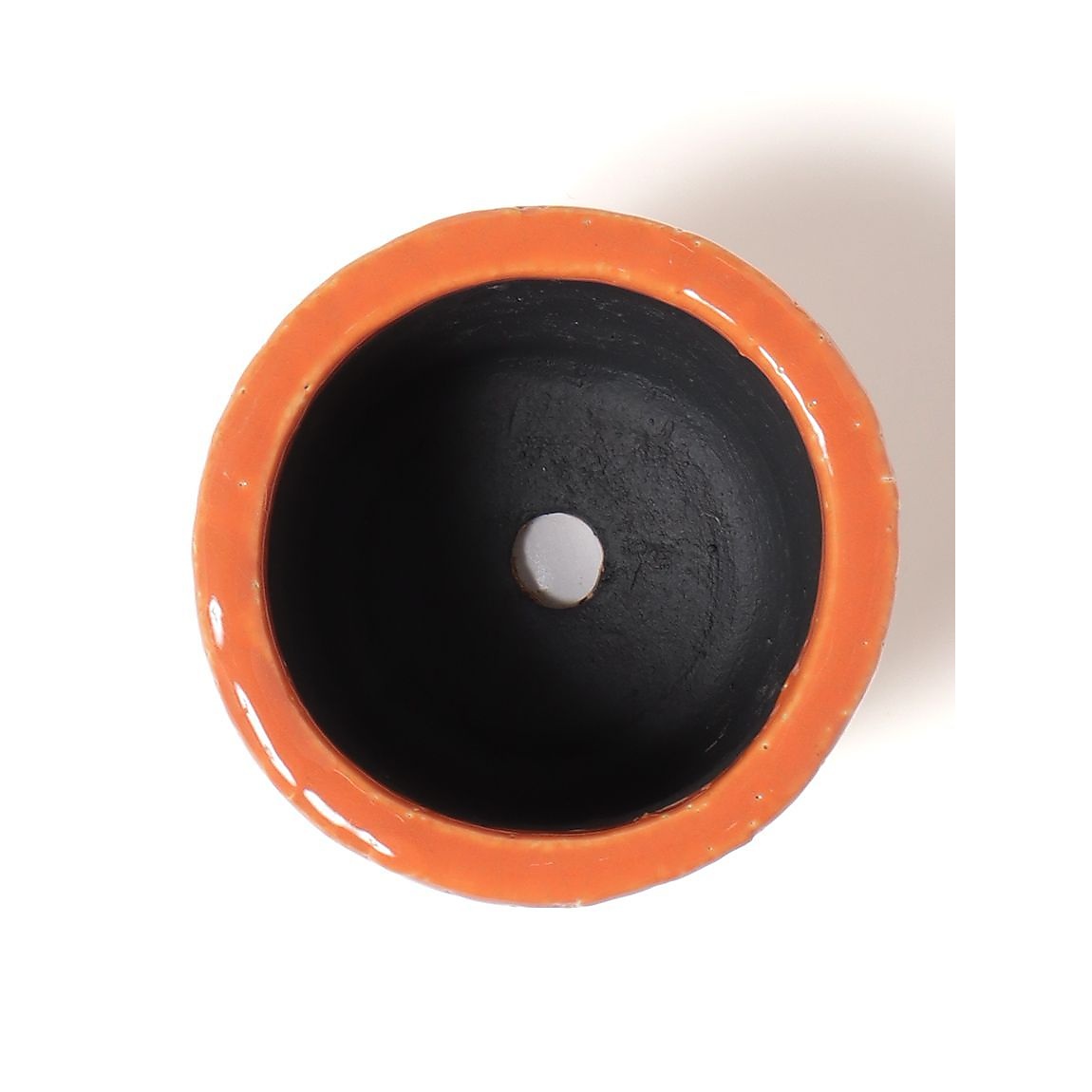 COLOR GLAZED POT ORANGE (カラー グレーズド ポット) S