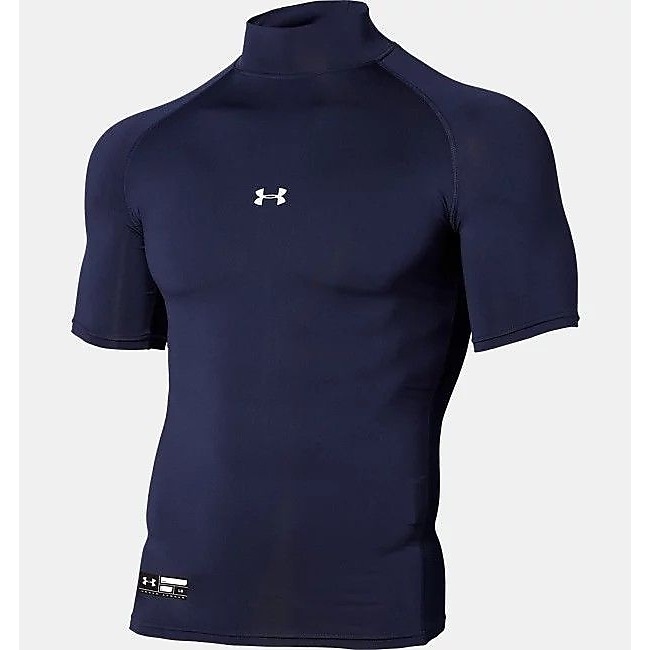 UA HEATGEAR ARMOUR COMPRESSION SHORT SLEEVE MOCK NECK SHIRT
